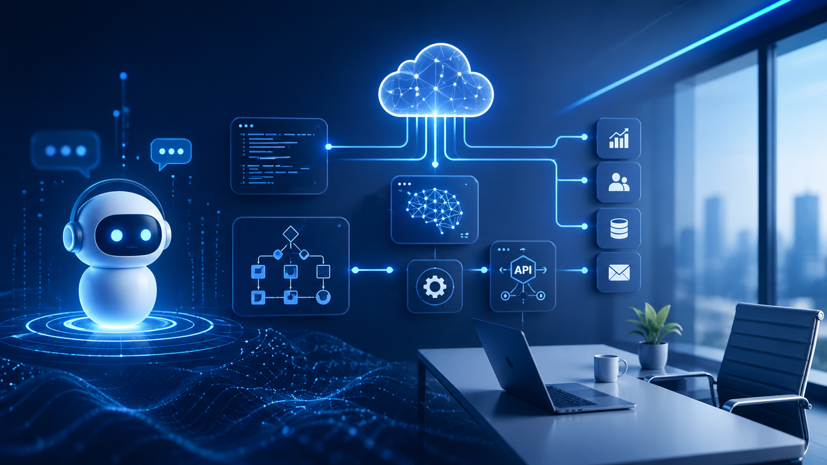 שירותי AI ואוטומציה חכמה לעסקים - צ׳אטבוטים, API, ענן ותהליכים עסקיים חכמים